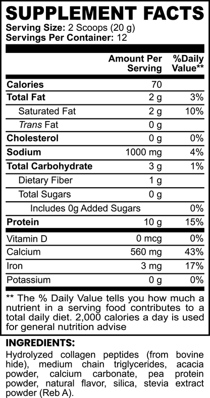 Grass-Fed Collagen Creamer Vanilla Facts