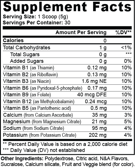 Hydration Powder (Peach Mango) facts