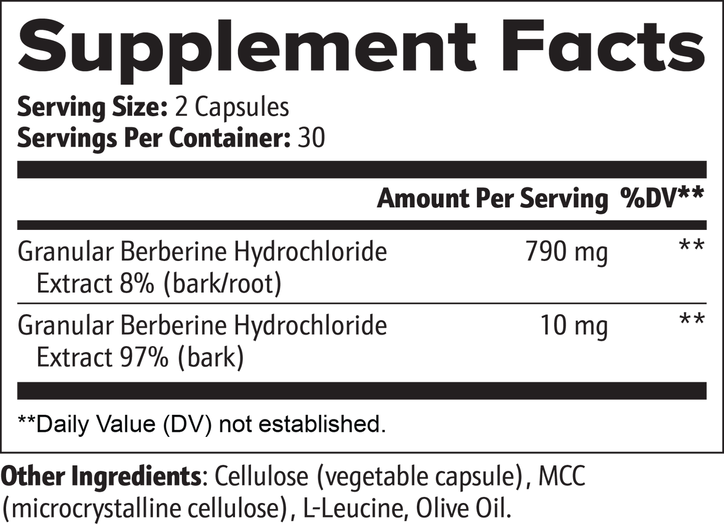 Berberine capsules facts