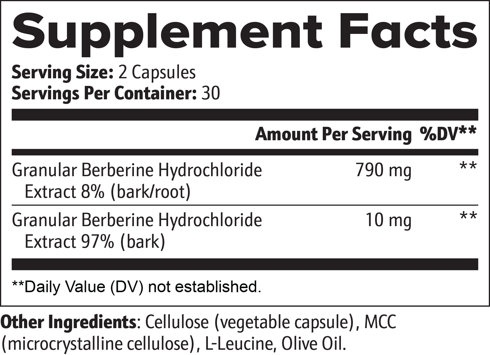 Berberine capsules facts